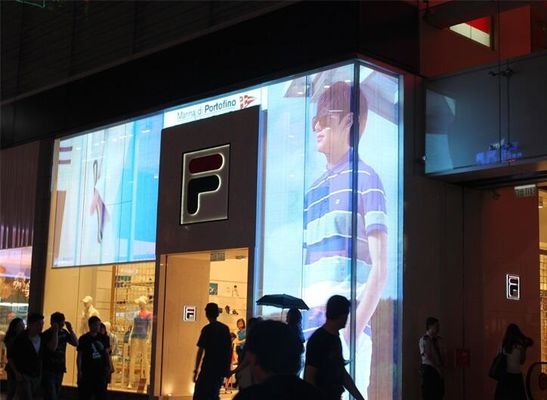 Reklama zewnętrzna Przezroczysty ekran wideo LED 16384 punktów dla centrum handlowego Fabryka Shenzhen